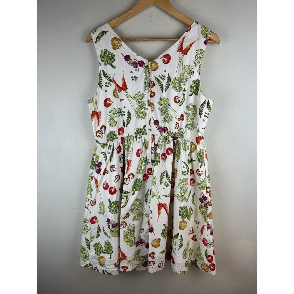 Modcloth Dress XL Retro Style Veggie Pattern Summer Inspired Garden Whimsical - Picture 7 of 12